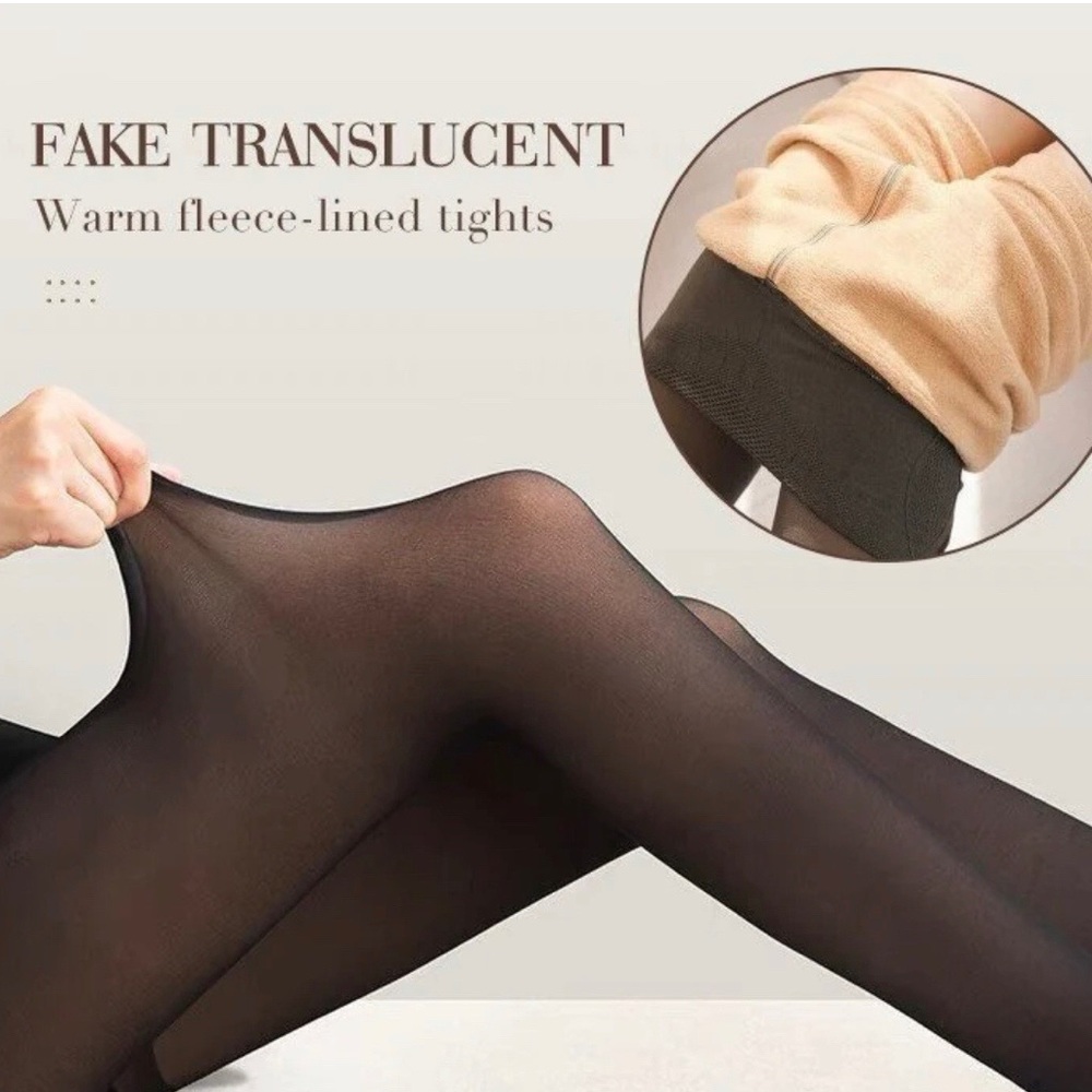 Faux Transparent Fleece Lined Tights